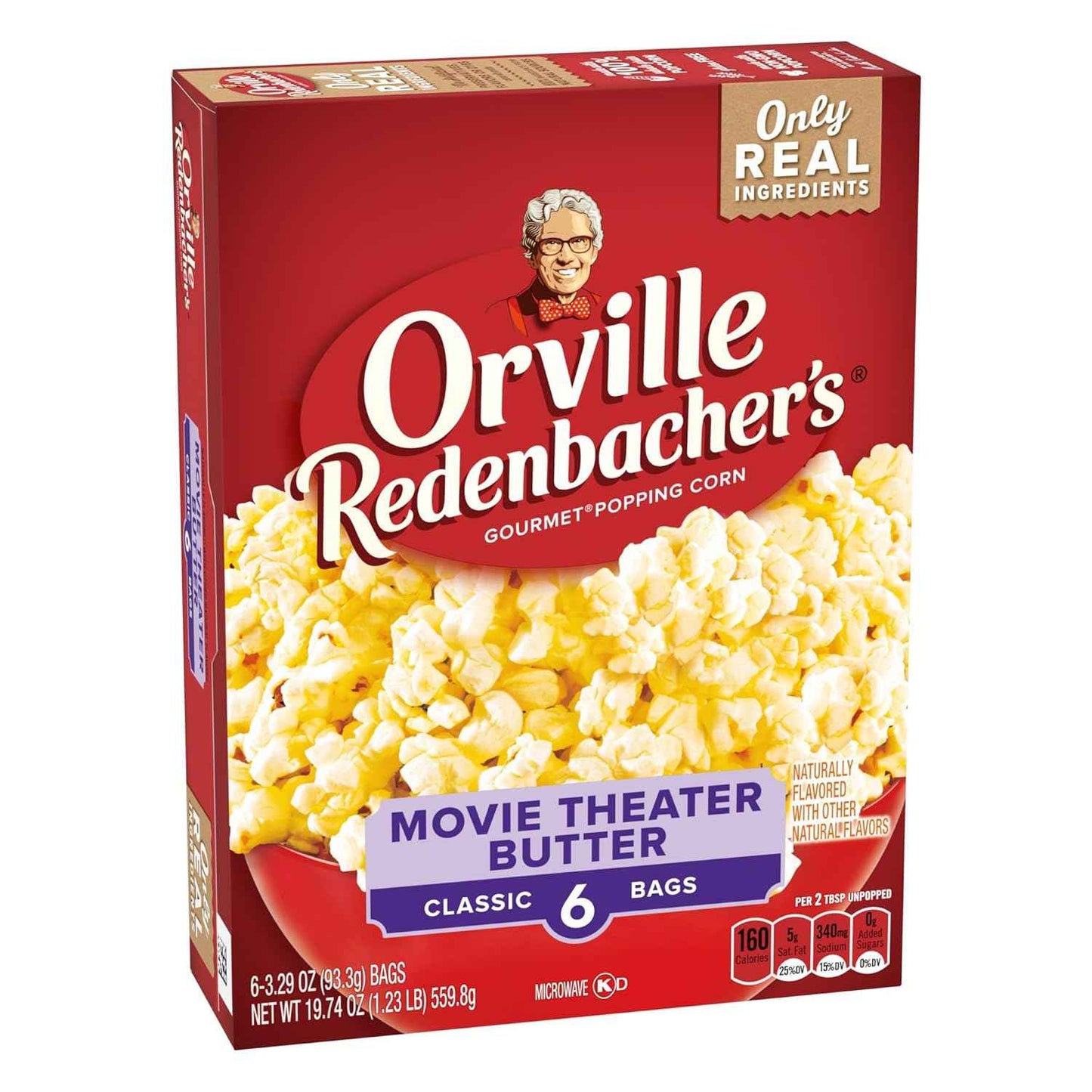 Orville Redenbacher's Movie Theater Butter Popcorn – Holiday Stocking Stuffer Gift for Popcorn Lovers, 6 Microwave Bags