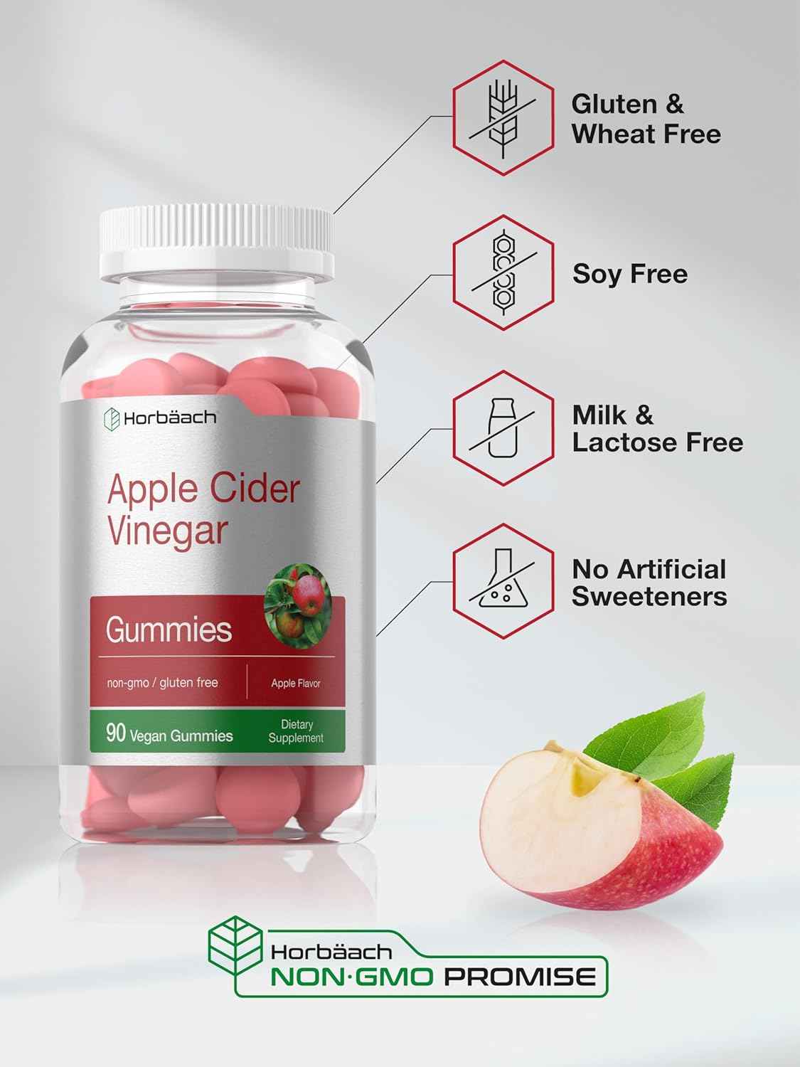 Horbäach Vegan ACV Gummies – Nightly Wellness Ritual for Adults, Apple Flavor Supplement