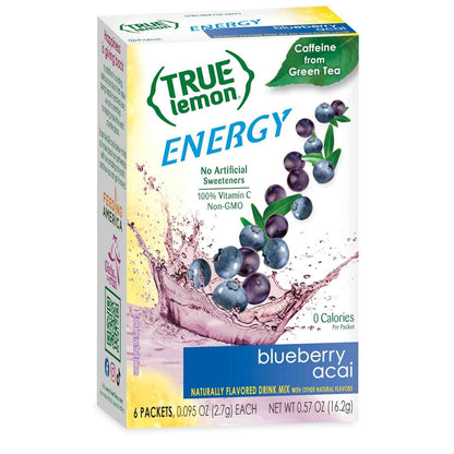 True Lemon Energy Blueberry Acai – Mindful Energy Boost Packets with Vitamin C for Stress-Free Workdays