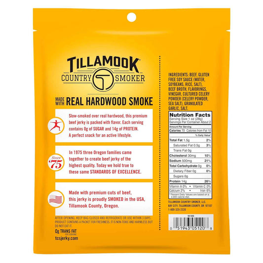 Tillamook Country Smoker Keto Beef Jerky – Durable Packable Protein for Camping, Cycling, and Fishing Trips