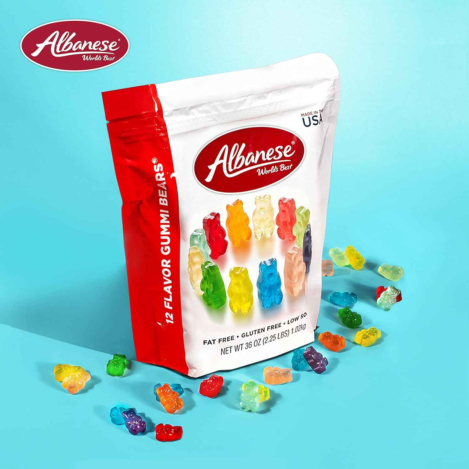 Albanese Gummi Bears 36oz Bulk Bag – Nut Free, Dairy Free, Gluten Free Candy for Playdates and Classroom Treats