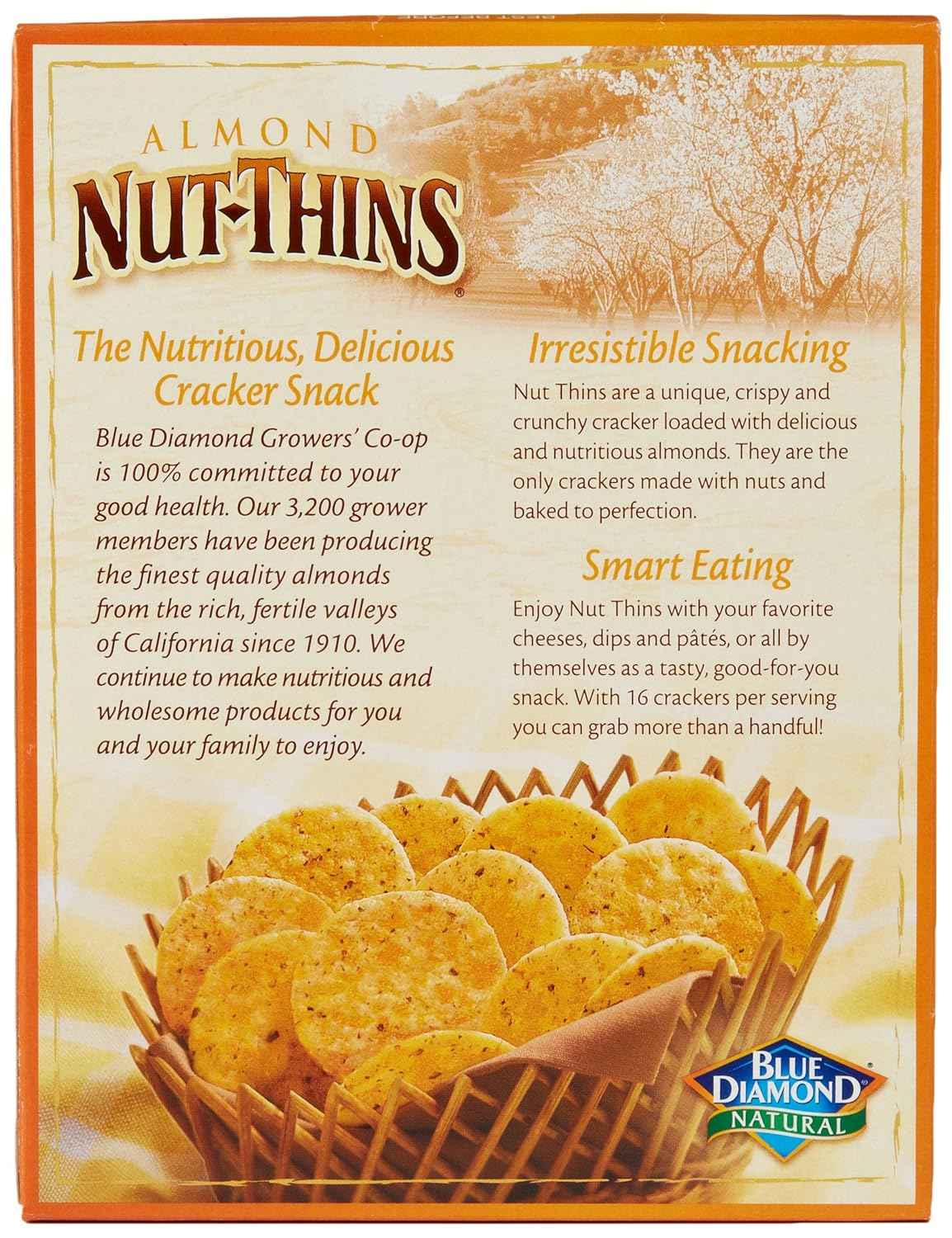 Blue Diamond Almonds Nut Thins Cheddar Cheese – Portable Crunchy Cracker for Picnic and Patio Charcuterie Boards