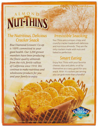Blue Diamond Almonds Nut Thins Cheddar Cheese – Portable Crunchy Cracker for Picnic and Patio Charcuterie Boards