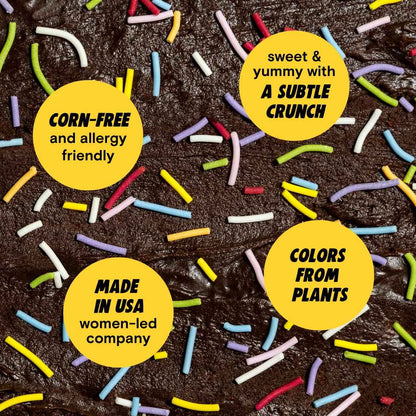 Supernatural Rainbow Softies Natural Sprinkles – No Artificial Dye Confetti Topping for School Bake Sales and Classroom Parties