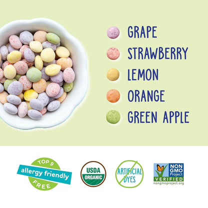 YumEarth Organic Giggles Chewy Candy – Safe Classroom Snack Free from Peanut Tree Nut Milk Egg and Soy, Organic Fruit Candy