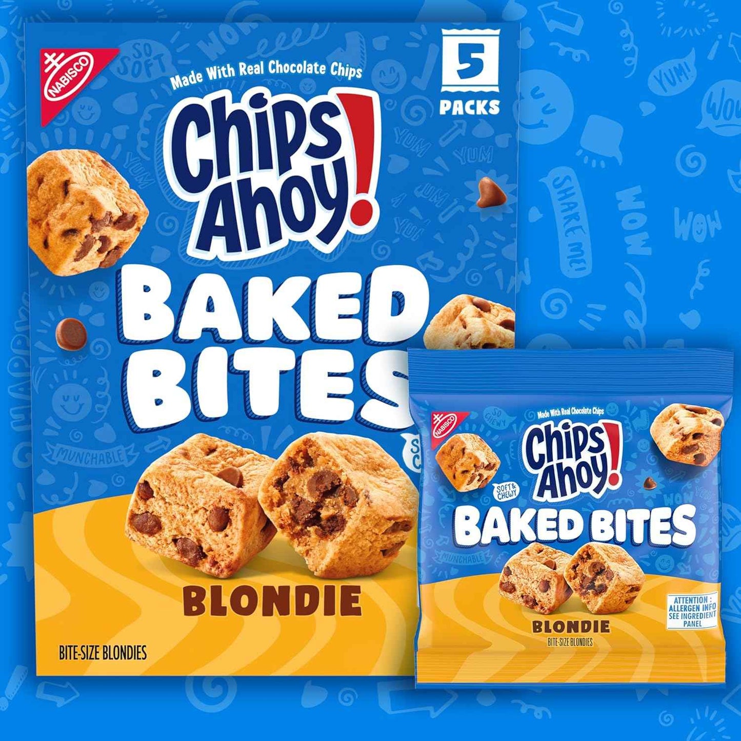 CHIPS AHOY! Soft Blondie Bites Individually Wrapped Snacks for Work Meetings