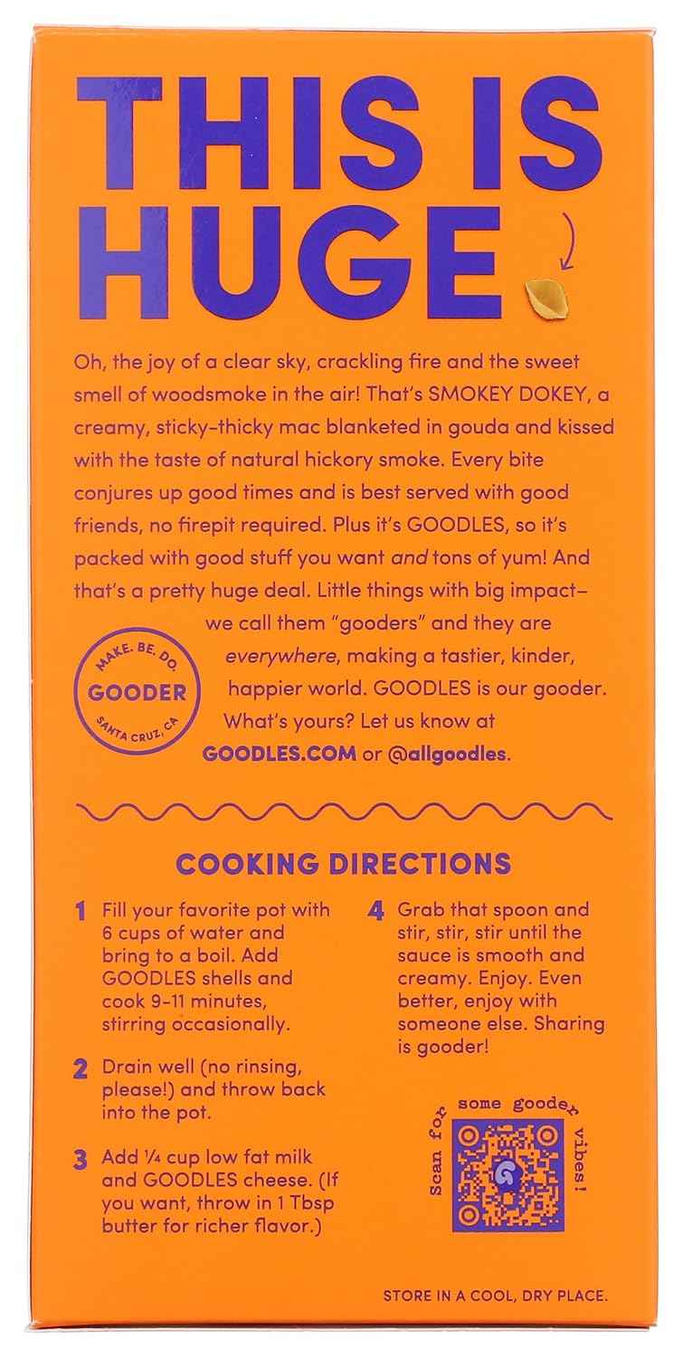 Goodles Smokey Dokey Mac & Cheese – After-School Snack for Teens, 6 oz Single-Serve