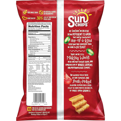 SunChips Garden Salsa Whole Grain Chips, 7 oz – Travel-Ready Sharing Bag for Road Trips and Commuter Snacking