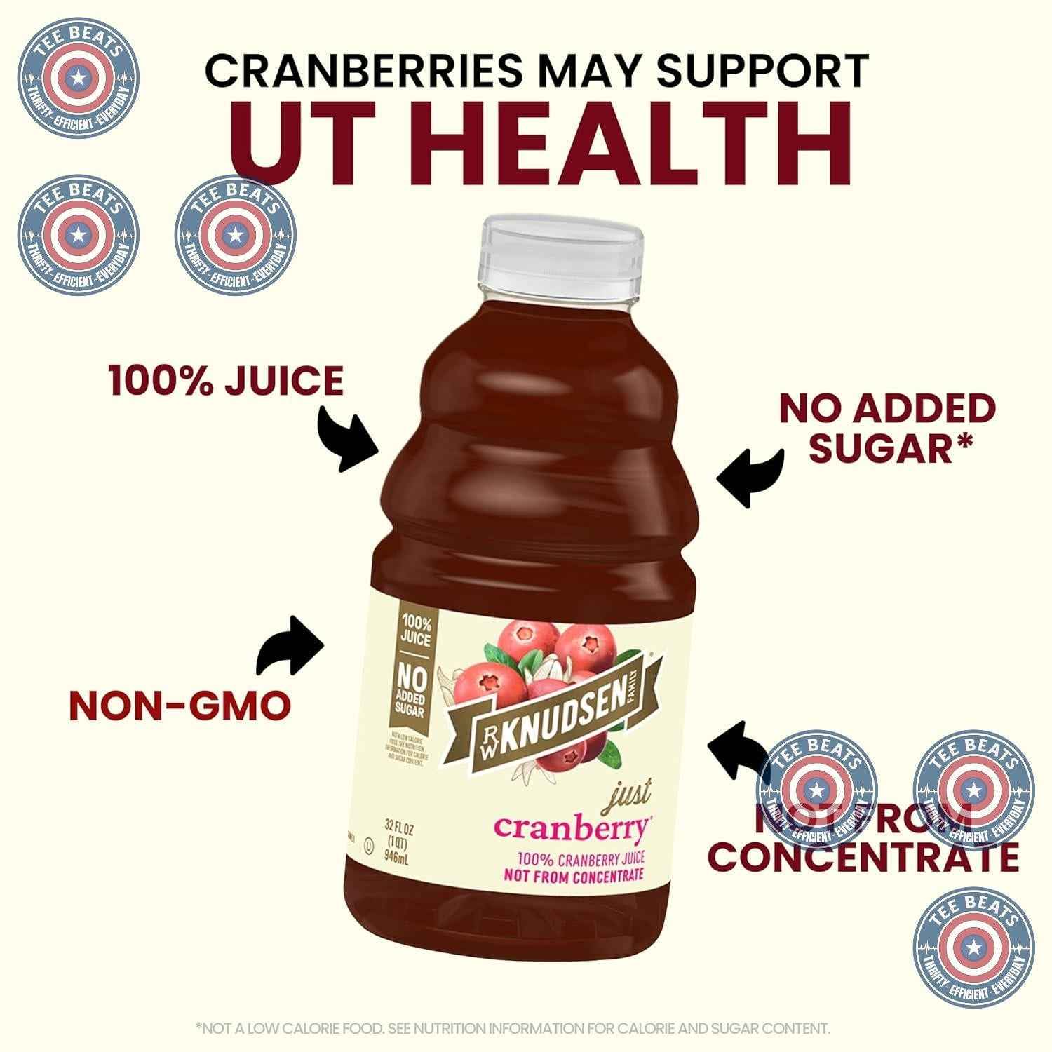 R.W. Knudsen Premium Cranberry Juice Not from Concentrate – 32 fl oz Thoughtful Wellness Gift for Her