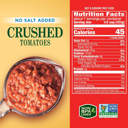 Hunt's Crushed Tomatoes No Salt Added – Ready-to-Use Sauce Base for Quick Weeknight Dinner Prep, 28 oz