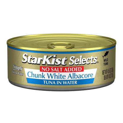 StarKist Selects No Salt Added Chunk White Albacore Tuna in Water - 4.5 oz Can for Clean Ingredient Pantry