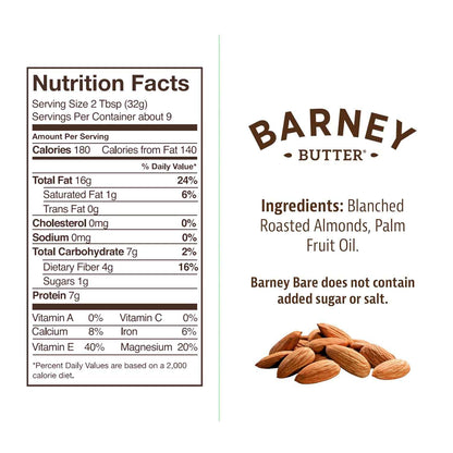 Barney Butter Almond Butter – Allergy-Friendly Bare Smooth Spread for Kid Snacks and Family Kitchen