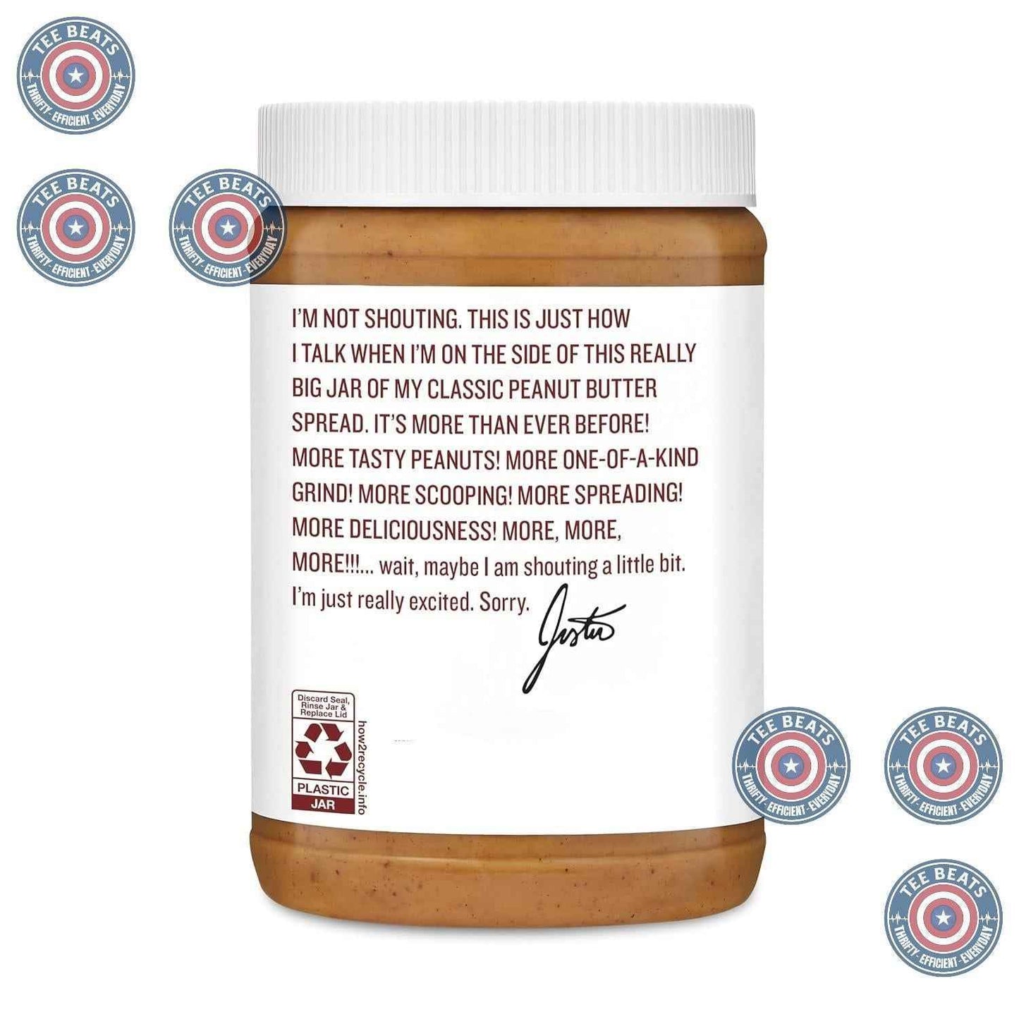 Justin’s No-Stir Peanut Butter Creamy – Clean-Label Jar for Uncluttered Wellness Spaces