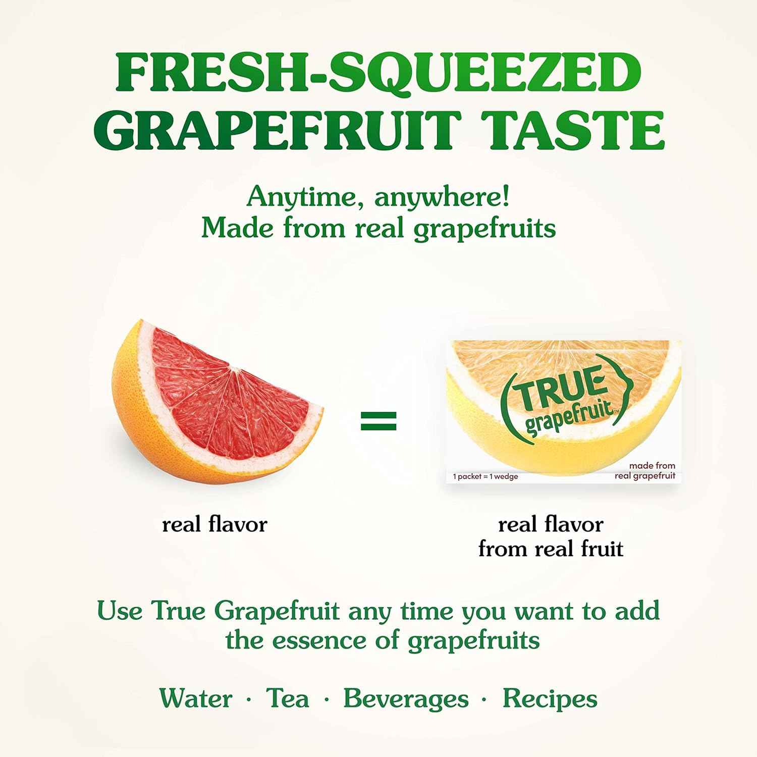 True Citrus Grapefruit Powder Packets – Travel Ready Citrus Flavoring for Hotel Rooms and Restaurant Glasses, Single Serve
