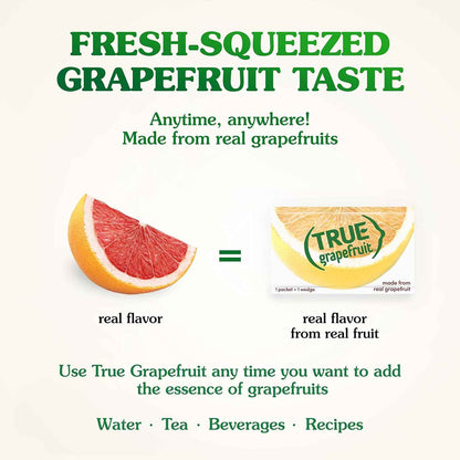True Citrus Grapefruit Powder Packets – Travel Ready Citrus Flavoring for Hotel Rooms and Restaurant Glasses, Single Serve