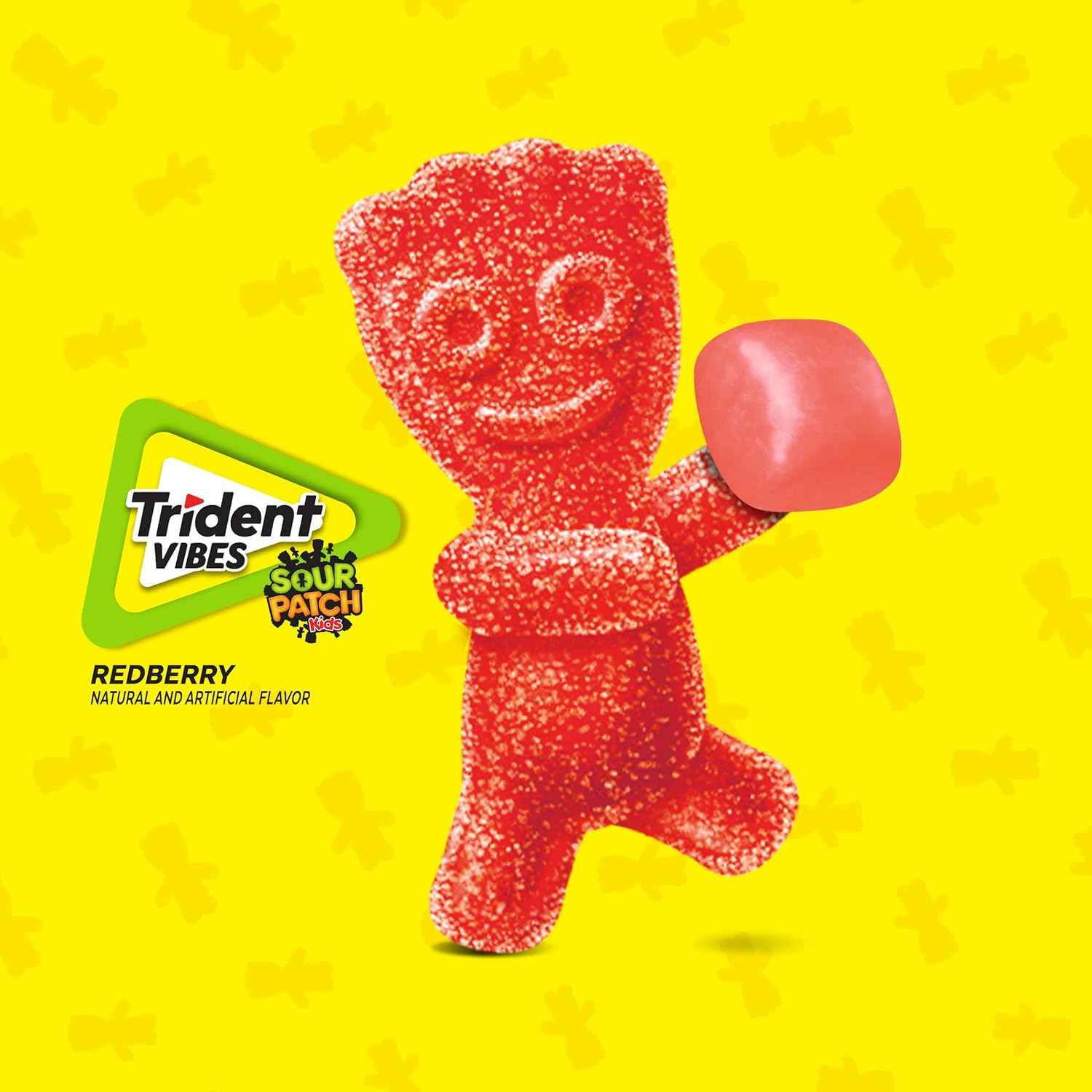 Trident Vibes SOUR PATCH KIDS Blue Raspberry Chewing Gum – Picnic and Outdoor Adventure Freshener, Resealable 160-Piece Pack