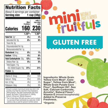 Cascadian Farm Organic Mini Fruitfuls Cereal – Resealable Travel Cereal for Family Car Snacks