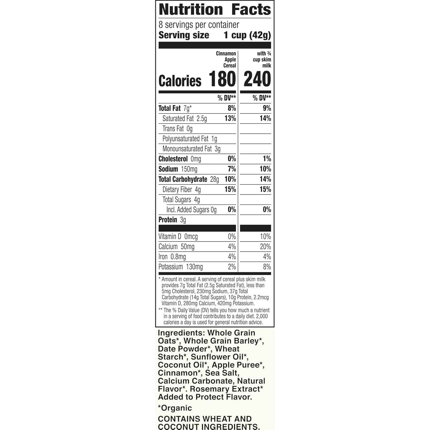 Cascadian Farm Organic Cinnamon Apple Cereal – Portable Whole Grain Snack for Road Trips and Travel Days