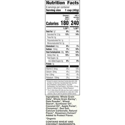 Cascadian Farm Organic Cinnamon Apple Cereal – Portable Whole Grain Snack for Road Trips and Travel Days
