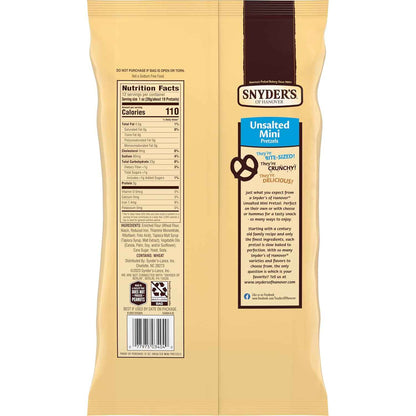 Snyder's of Hanover Peanut-Free Mini Pretzels – Allergy-Safe Snack for Nut-Free Classrooms