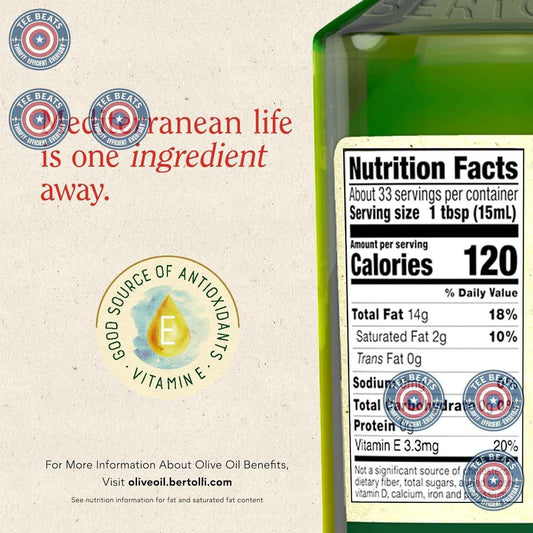 Bertolli Extra Virgin Olive Oil Rich Taste 32 fl oz – Elegant Hostess Gift for Dinner Party Hosts