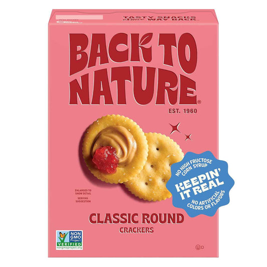 Back to Nature Classic Round Crackers – After-School Snack for Kids with Clean Simple Ingredients, Pack of 3