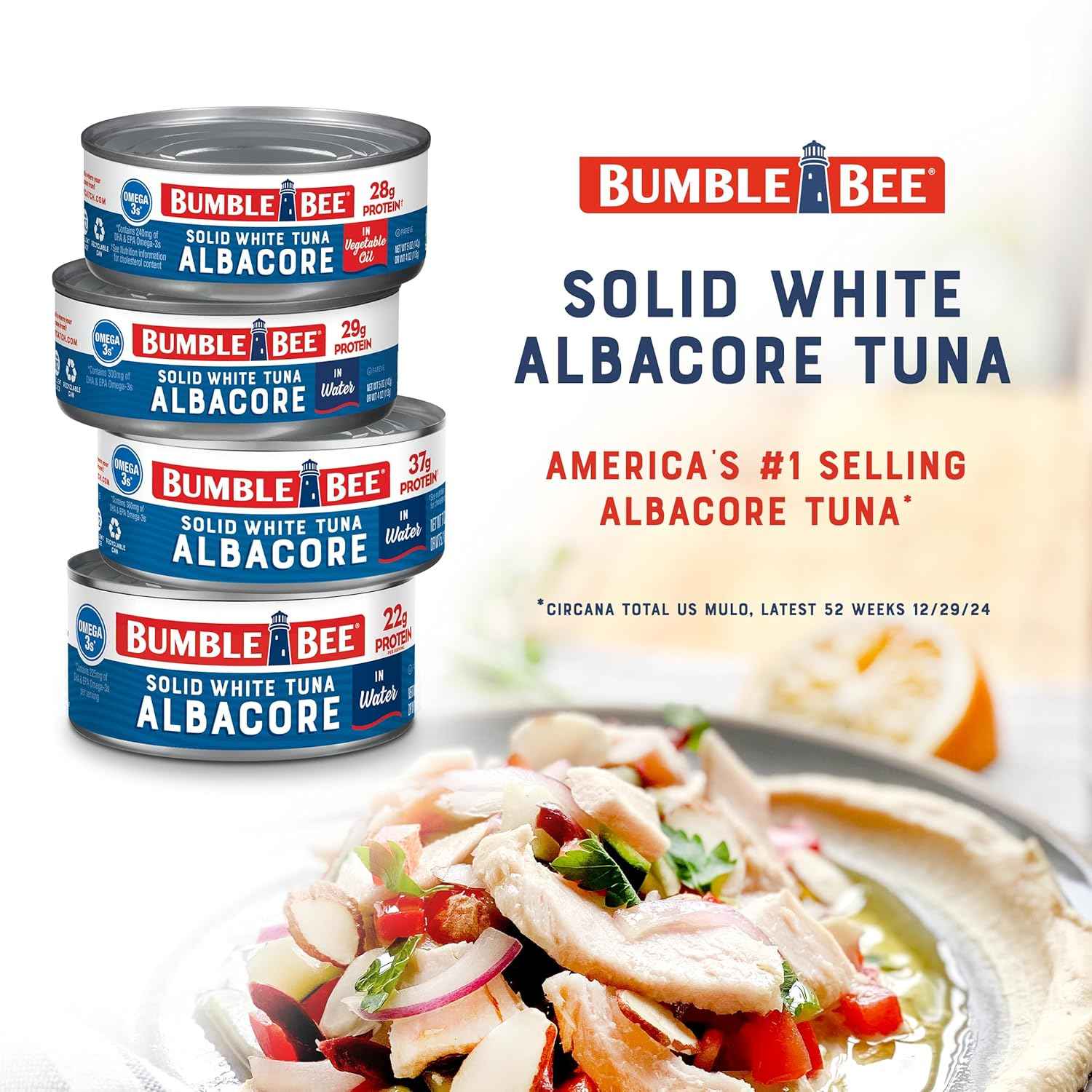 Bumble Bee Wild Caught Tuna 5 oz Cans – Kid Safe Pantry Staple for Tuna Pasta and Wraps, 24 Pack