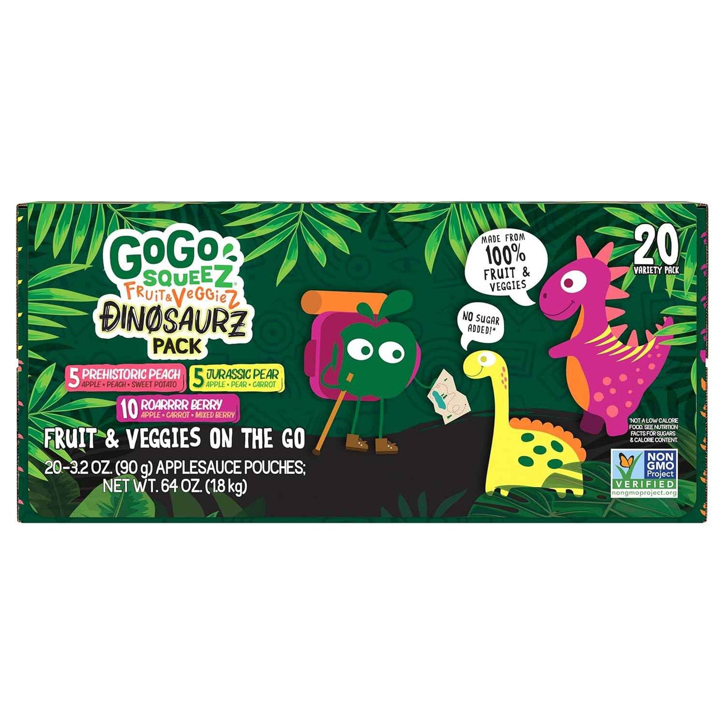 GoGo squeeZ Fruit & veggieZ Variety Pack – Toddler Snack for Lunch Box and Daycare, Unsweetened Squeezable Pouches