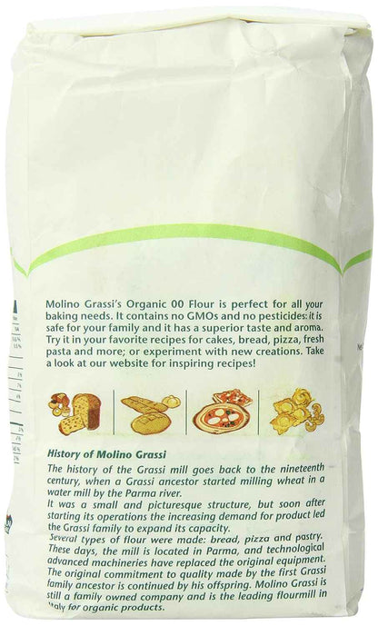 Molino Grassi USDA Organic Italian 00 Flour – Premium Imported Soft Wheat for Elevated Home Cuisine