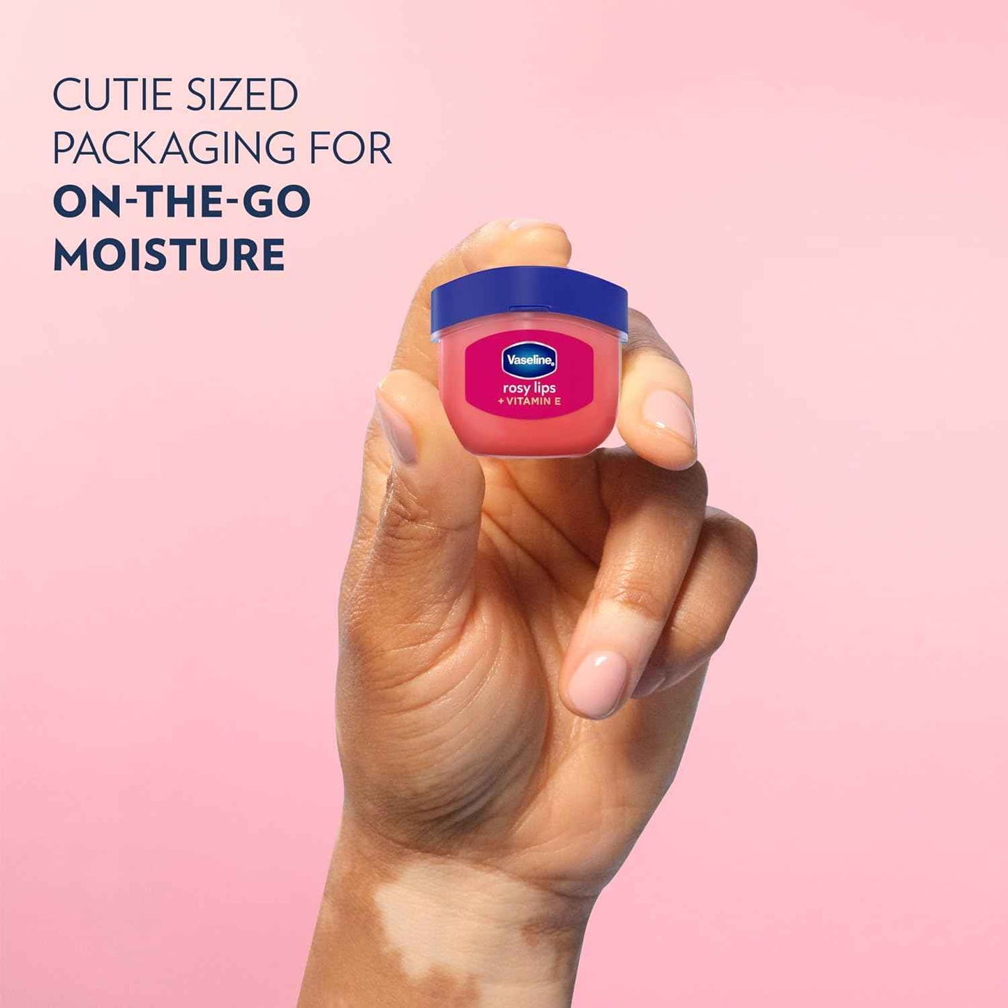Vaseline Rosy Tinted Mini Lip Balm 2 ct – Self Care Essential for Bath Time and Wind Down Routine, Petroleum Jelly Lip Therapy