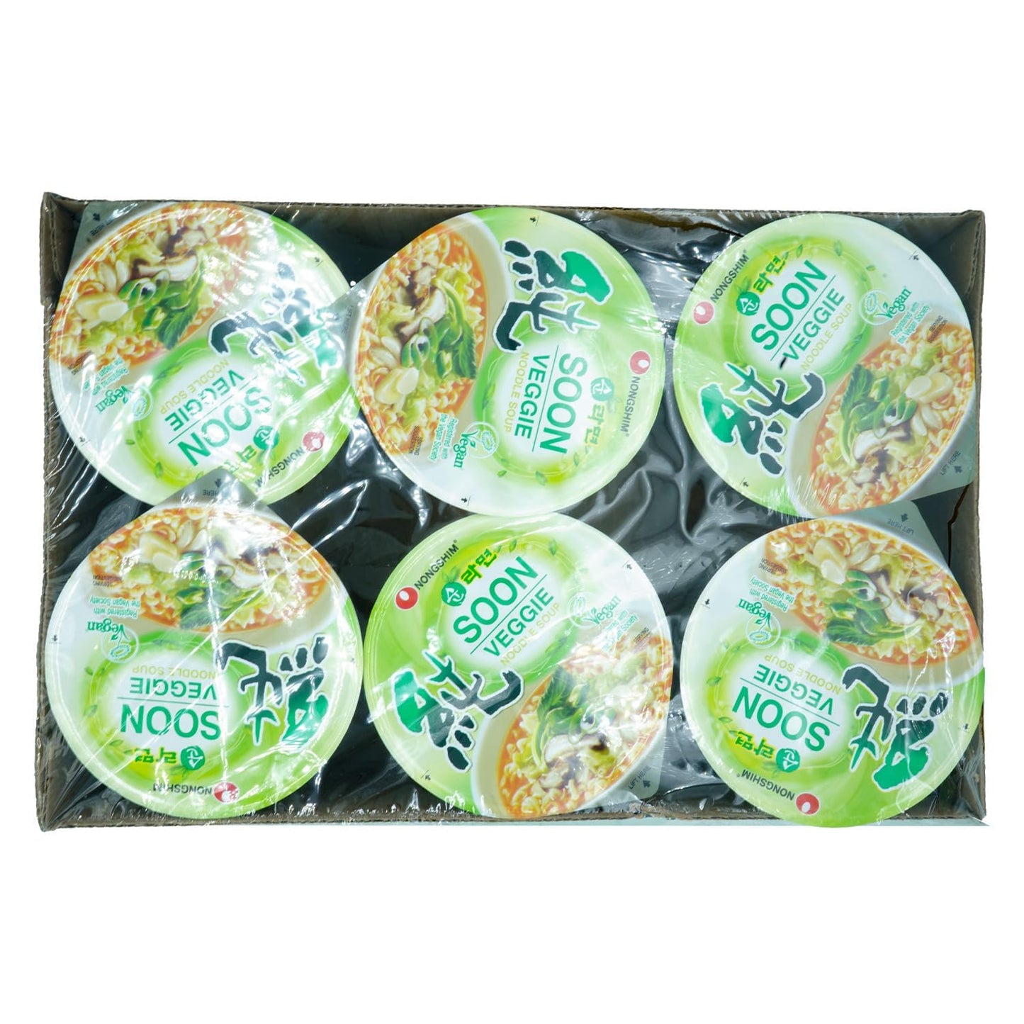 Nongshim Soon Veggie Cup Noodle – Single-Serve Vegan Meal for Small Apartments, Compact 6-Pack Pantry Storage