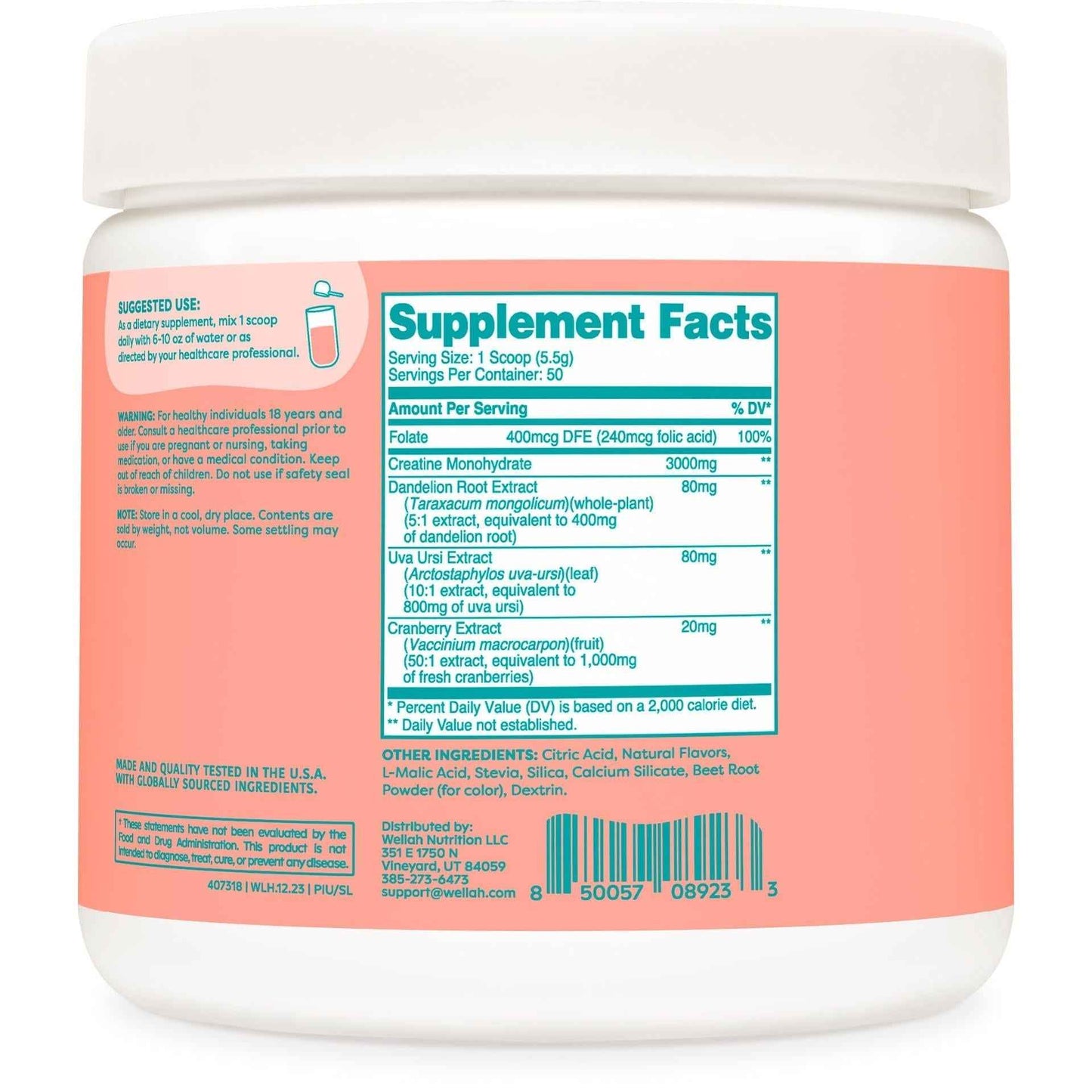 Wellah Pump-It-Up Creatine — Clean, Clutter-Free Countertop Supplement for Intentional Wellness Routines