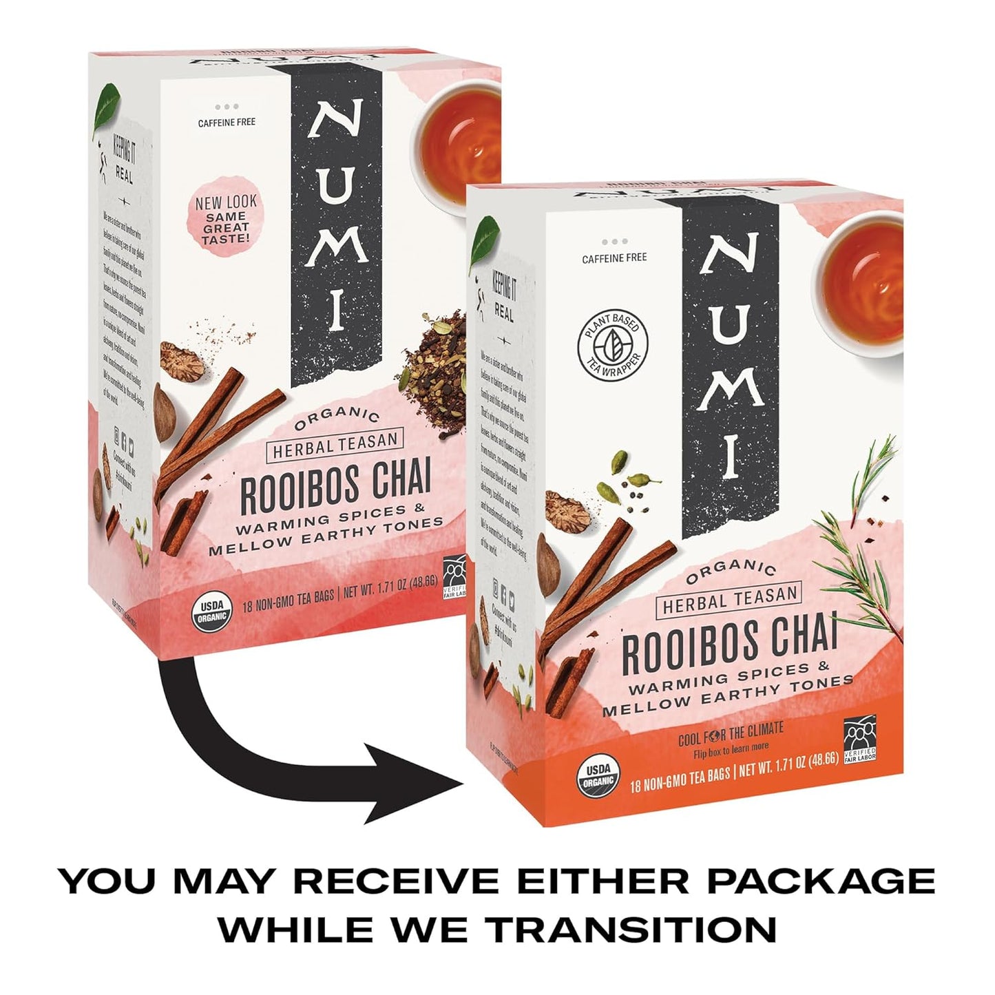 Numi Organic Rooibos Chai Tea – Clean Label Herbal Chai for Intentional Kitchens, No Additives or Oils