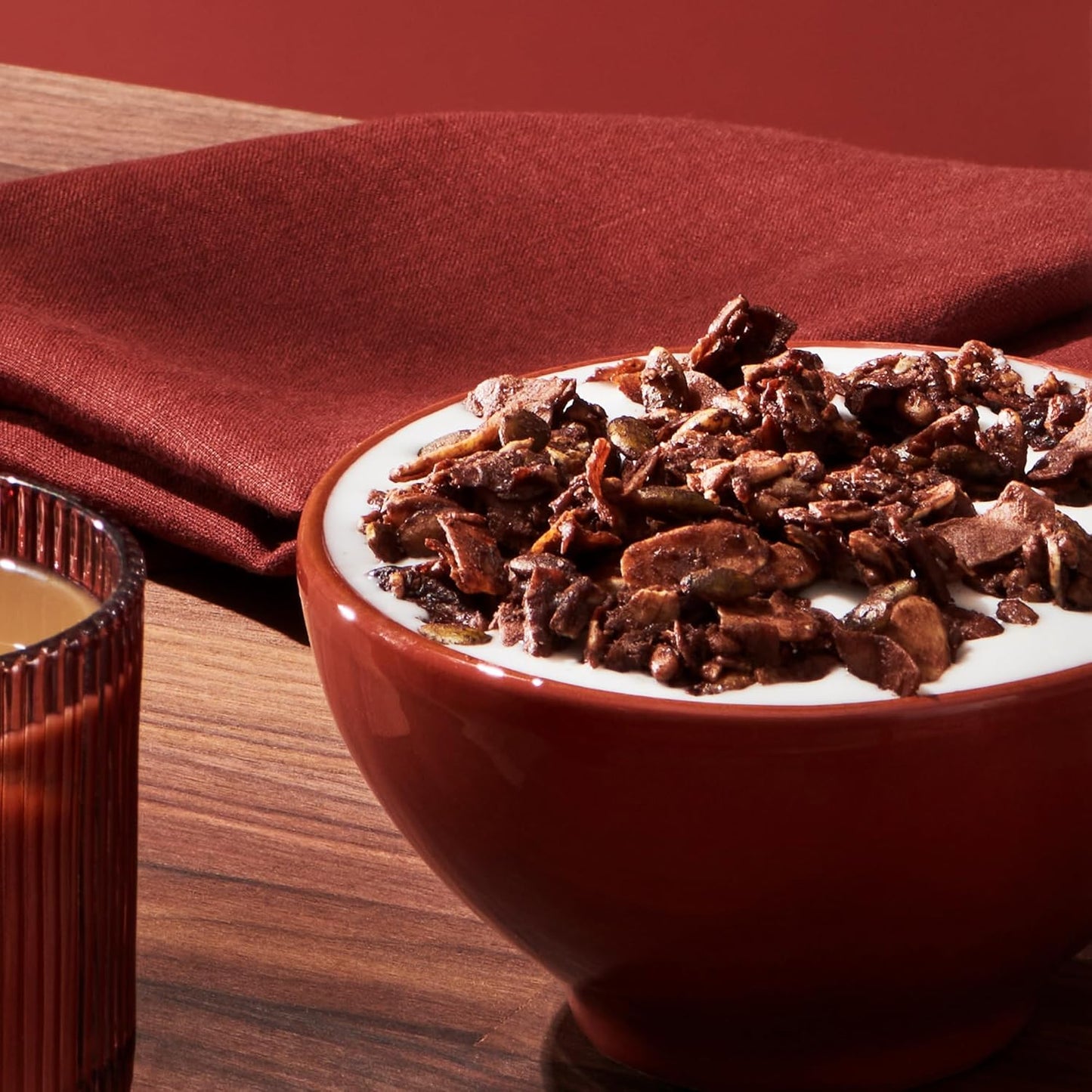 NuTrail Dark Chocolate Granola – Lunchbox Safe Low-Carb Cereal for Gluten Free Kids, No Sugar Added 8 oz