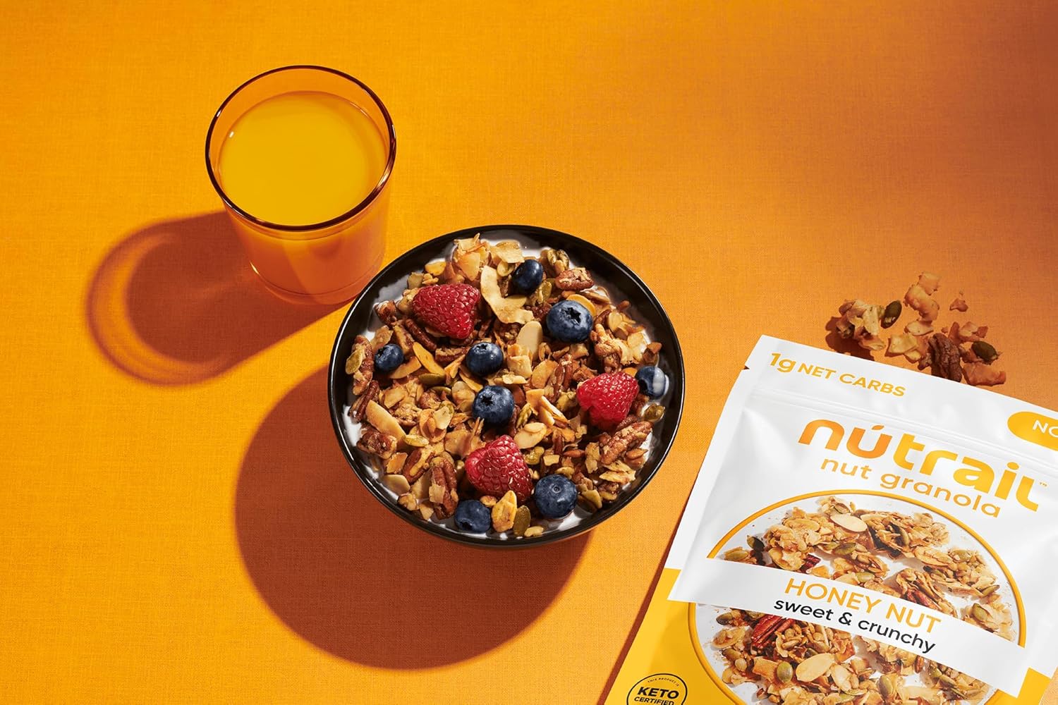 NuTrail Honey Nut Granola – Resealable Trail Snack for Camping and Hiking
