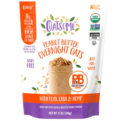 Oatsome PBfit Overnight Oats – Camping and Trail Breakfast, Just Add Water