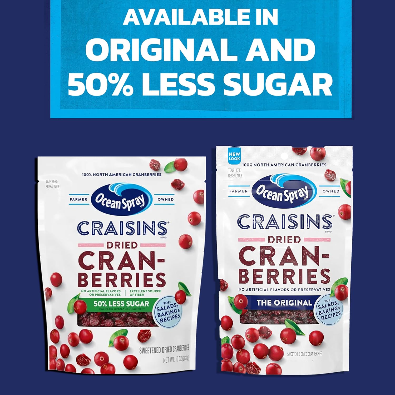 Ocean Spray Craisins Dried Cranberries 48 oz – Portable Trail Mix Component for Hiking and Camping