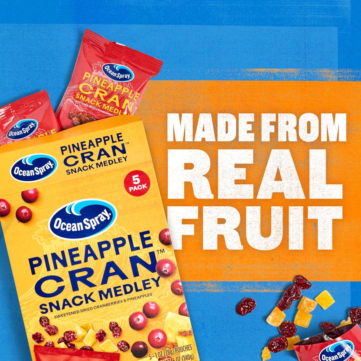 Ocean Spray Cran™ Snack Medley – Hiking Trail Dried Fruit Snack, TSA Friendly Pouches