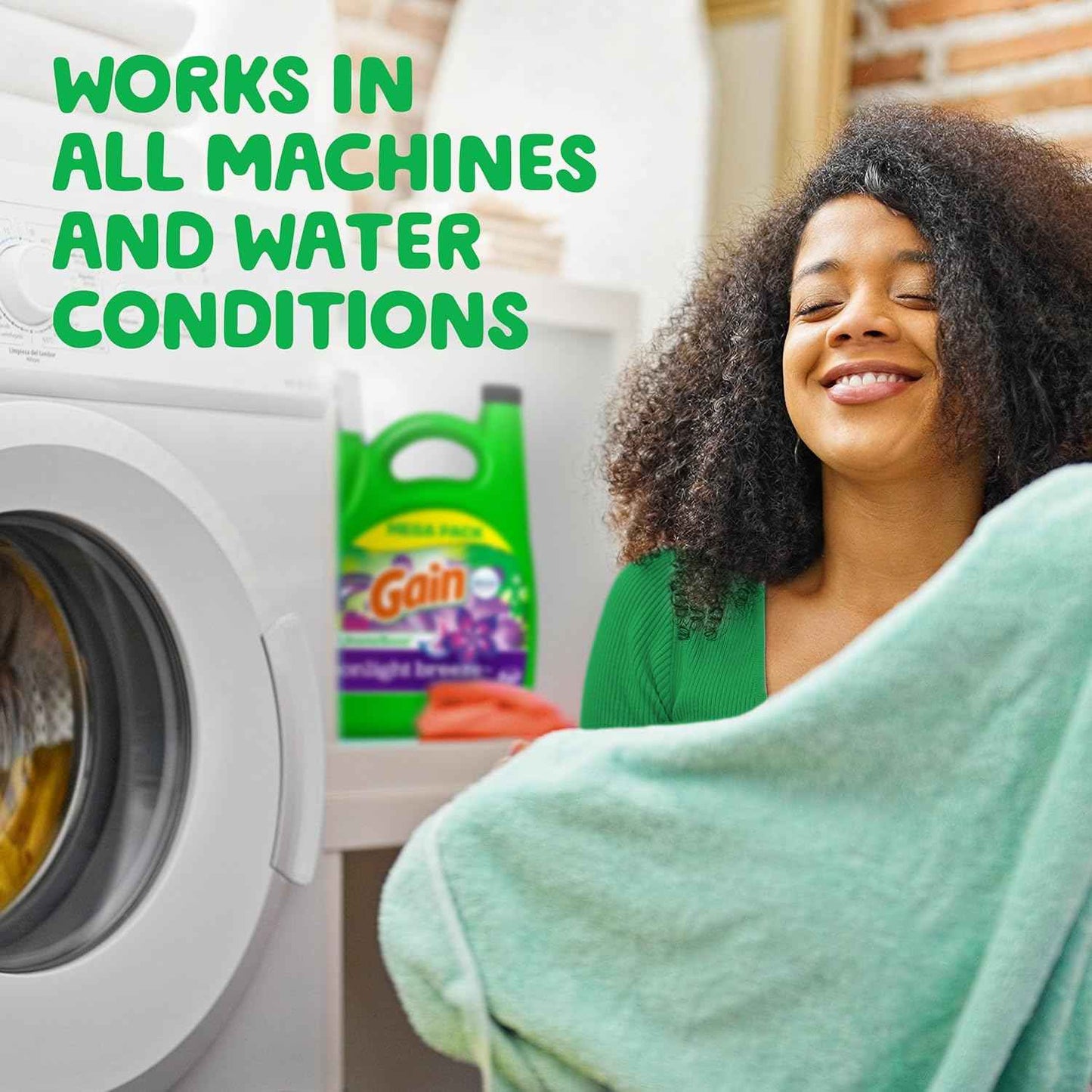 Gain Moonlight Breeze Laundry Detergent with Odor Defense – Practical Housewarming Gift for Her, Bulk 177 fl oz, 134 Loads