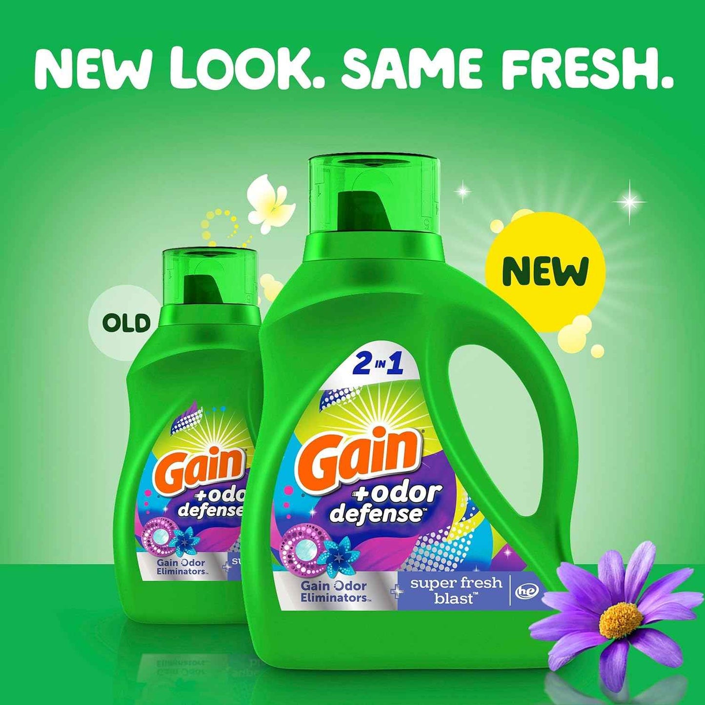 Gain Odor Defense Liquid Laundry Detergent Super Fresh Blast Scent 194 fl oz 134 Loads, Wellness Laundry Soap for Bath Time and Wind Down Routines