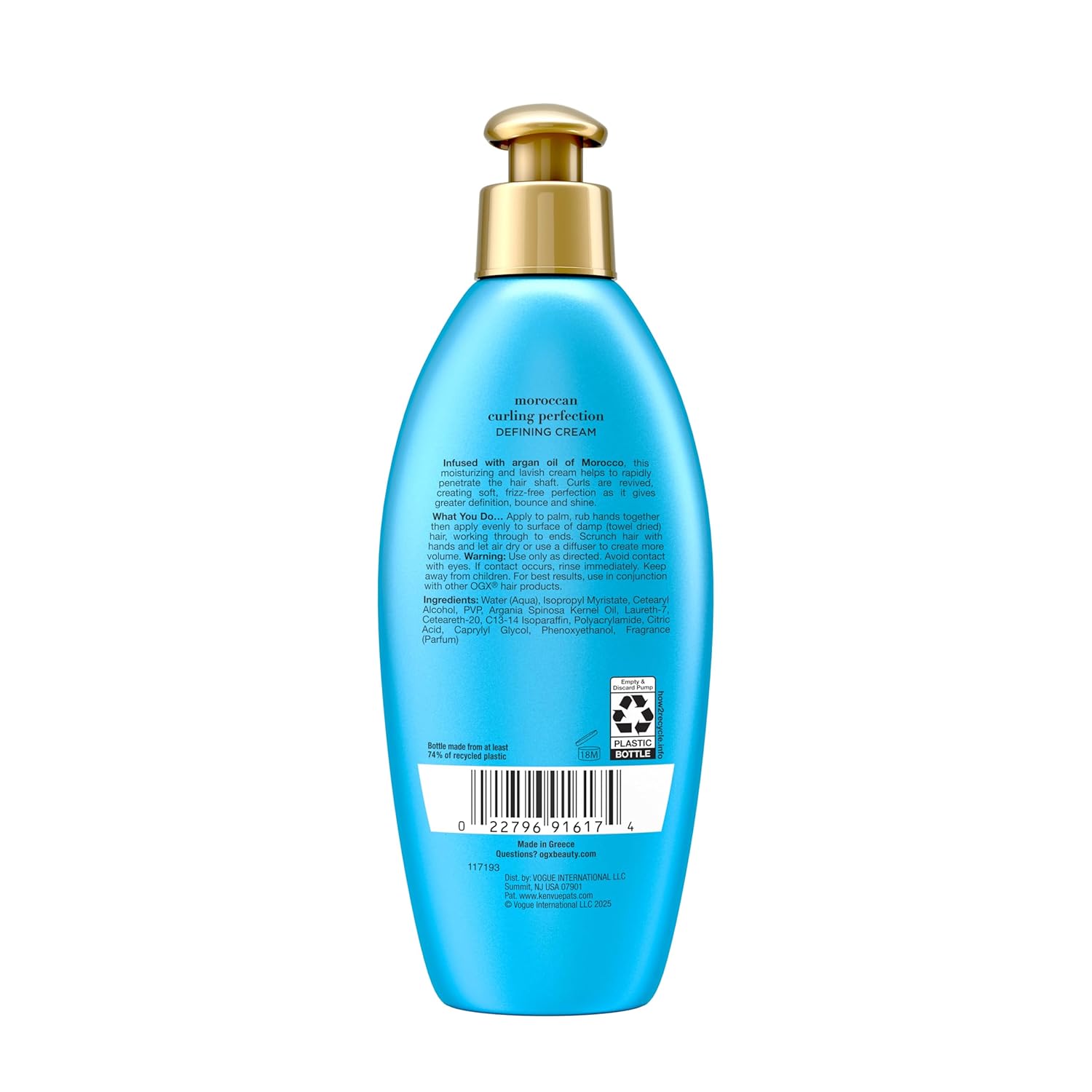 OGX Argan Oil of Morocco Curl-Defining Styling Cream – Daily Self-Care Ritual for Curly, Coily, and Wavy Hair, Cold-Pressed Hydration