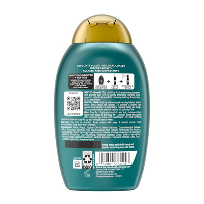 OGX ProGrowth + Peptide Clarifying Shampoo – Spa-Style Scalp Detox for Mindful Self-Care Rituals