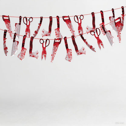 OHOME Halloween Home Decor - 12pc Foldable Banner for Mantel Wall and Entryway Aesthetic Seasonal Display