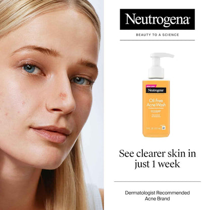 Neutrogena Oil-Free Acne Face Wash – Daily Skincare Ritual for Breakout-Prone Skin, 2% Salicylic Acid Cleanser, 6 fl. oz