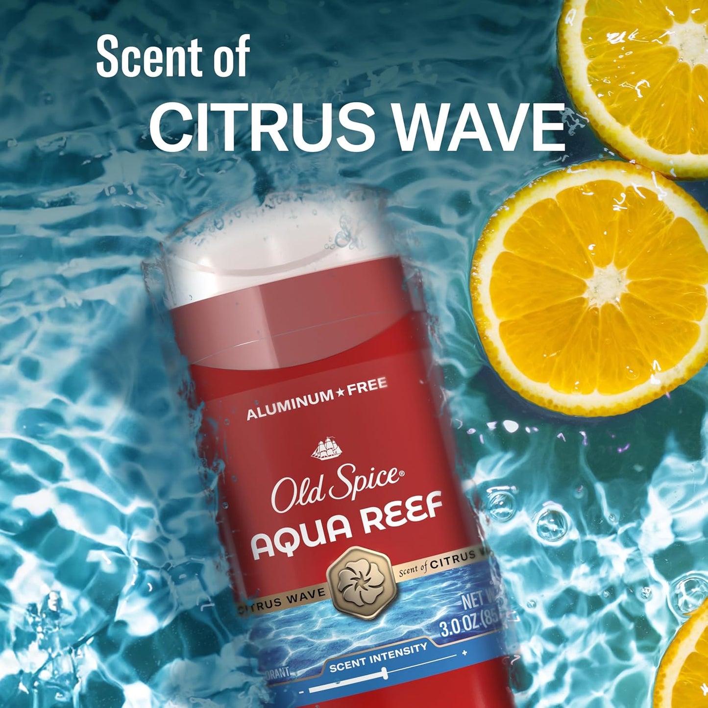 Old Spice Aluminum-Free Deodorant Aqua Reef — Birthday Gift for Men, 48-Hour Odor Protection Pack of 4 with Travel Body Wash