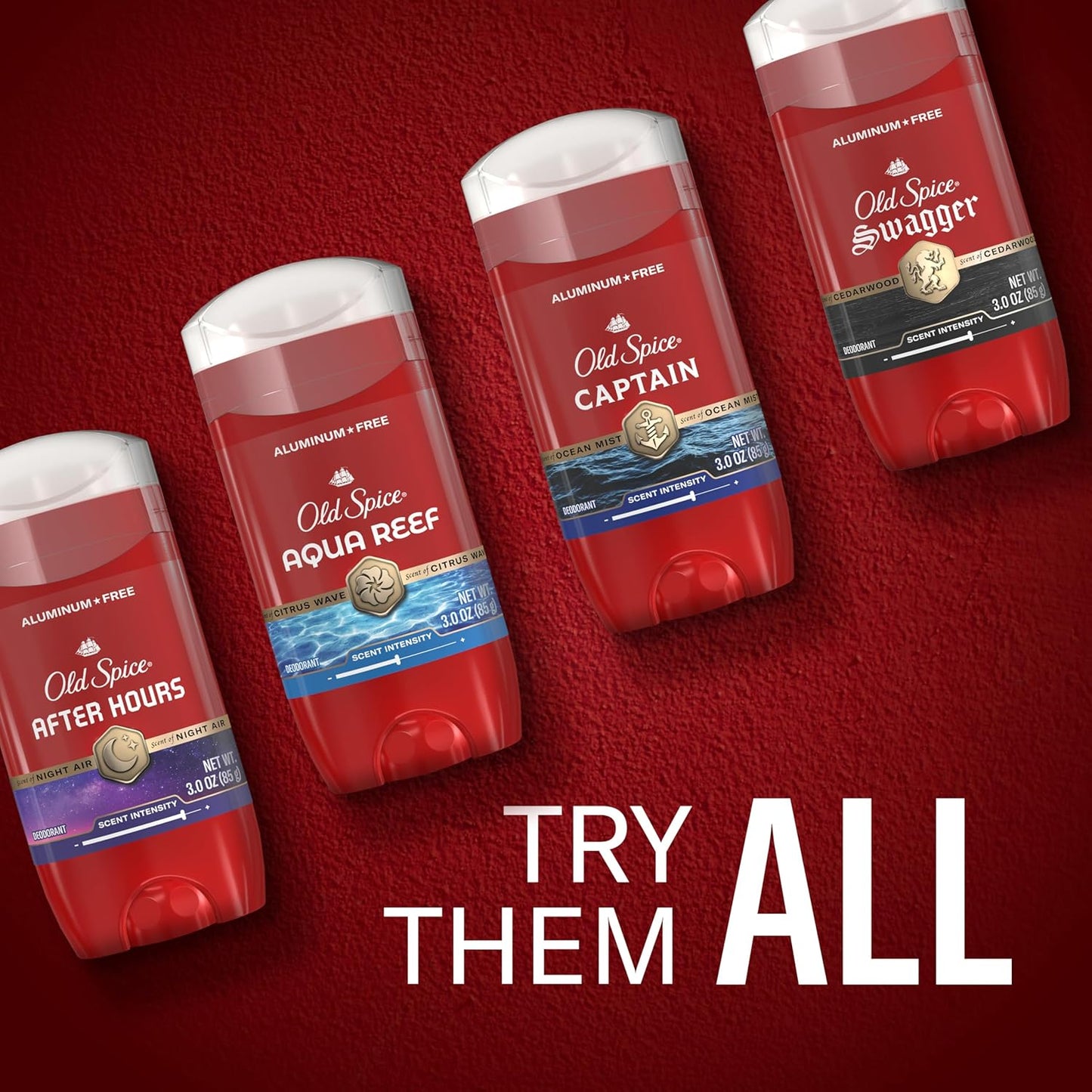 Old Spice Aluminum-Free Deodorant Aqua Reef — Birthday Gift for Men, 48-Hour Odor Protection Pack of 4 with Travel Body Wash