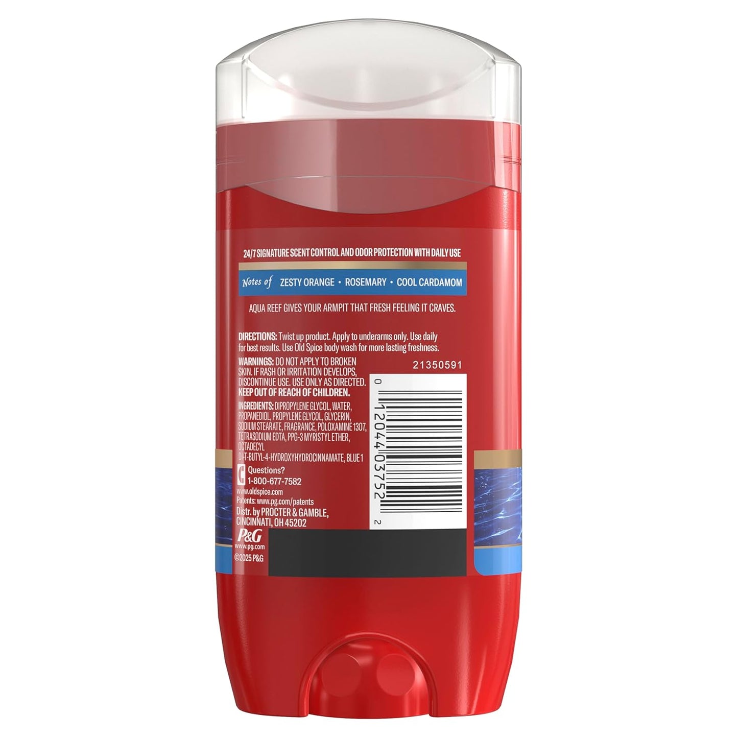 Old Spice Aluminum-Free Deodorant Aqua Reef — Birthday Gift for Men, 48-Hour Odor Protection Pack of 4 with Travel Body Wash