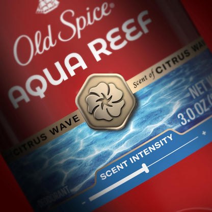 Old Spice Aluminum-Free Deodorant Aqua Reef — Birthday Gift for Men, 48-Hour Odor Protection Pack of 4 with Travel Body Wash