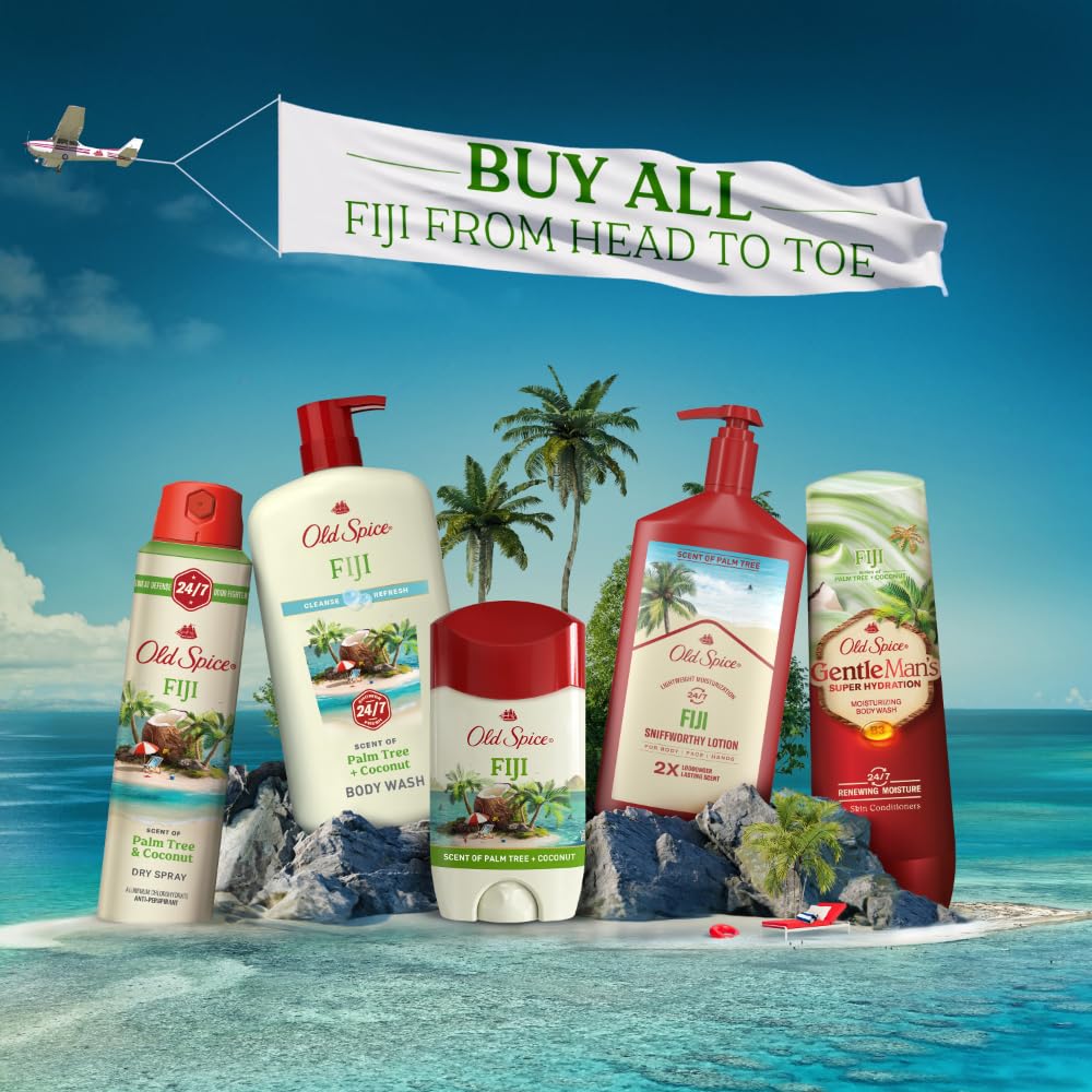 Old Spice Fiji Aluminum Free Deodorant for Men, Stocking Stuffer and Birthday Gift Idea for Dads and Husbands