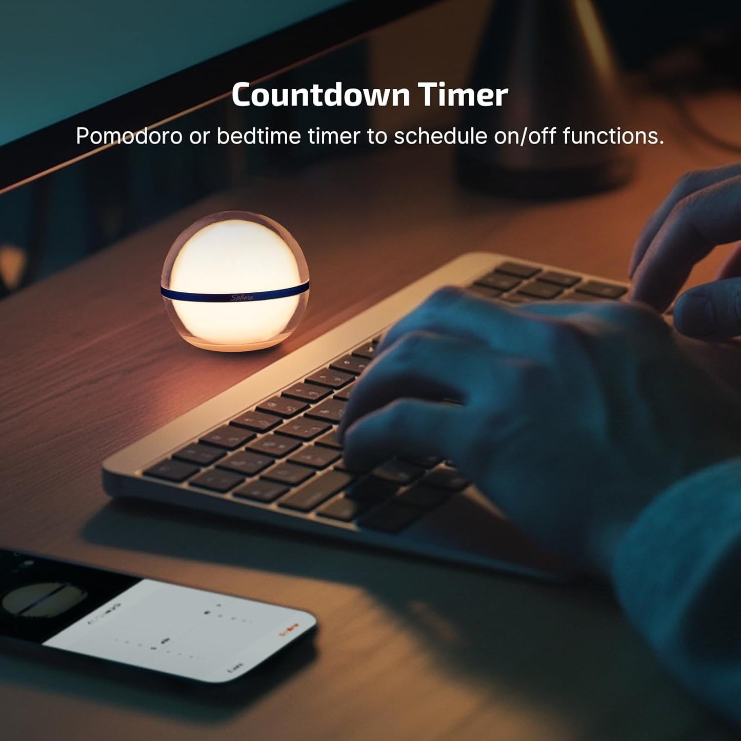 OLIGHT Sphere Smart Night Light – Bedside Sleep Aid with Stepless Dimming and Warm Ambient Glow for Nightly Wind-Down Rituals